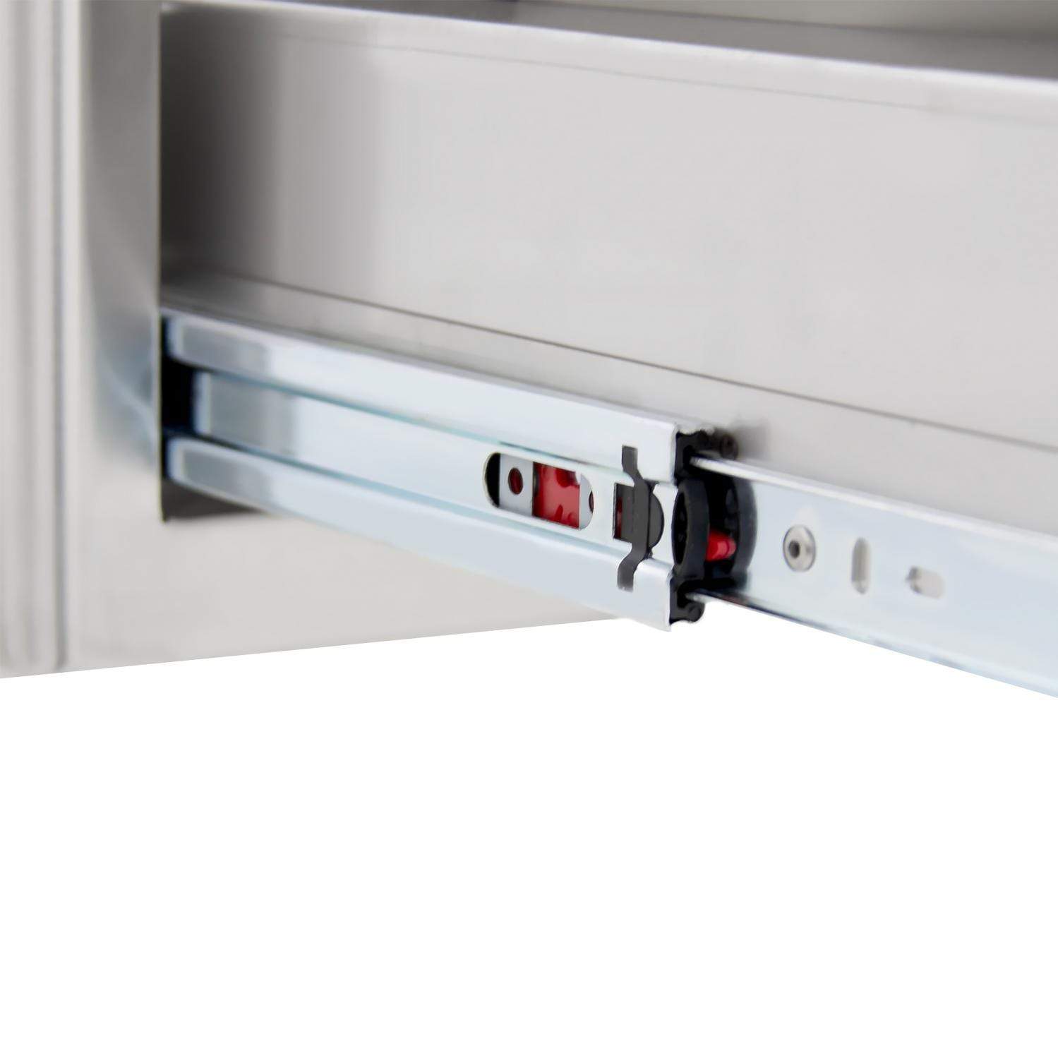 Blaze 20" Roll-Out Double Trash / Recycling Bin in Stainless Steel Finish (BLZ-TREC-DRW)