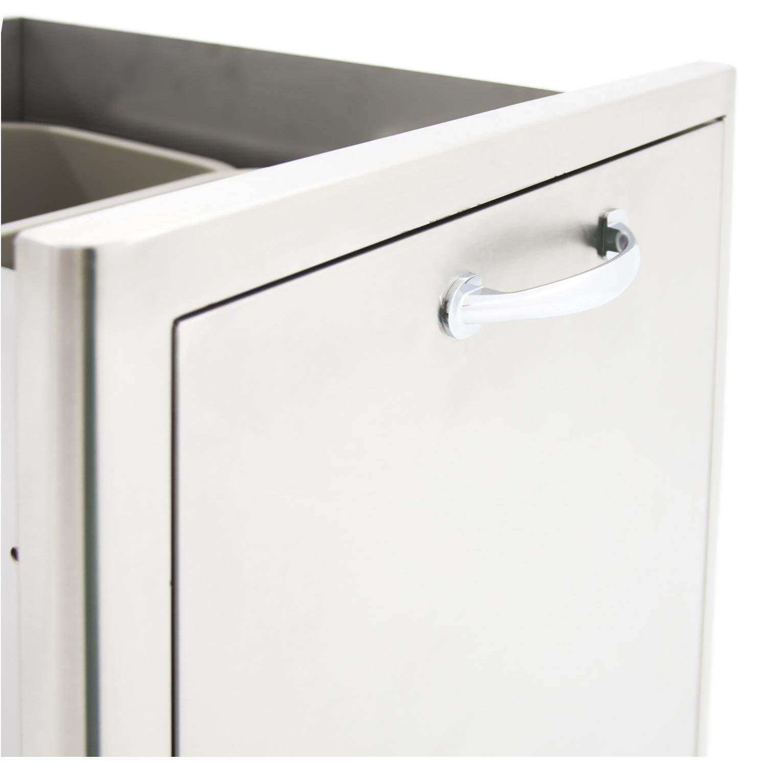 Blaze 20" Roll-Out Double Trash / Recycling Bin in Stainless Steel Finish (BLZ-TREC-DRW)