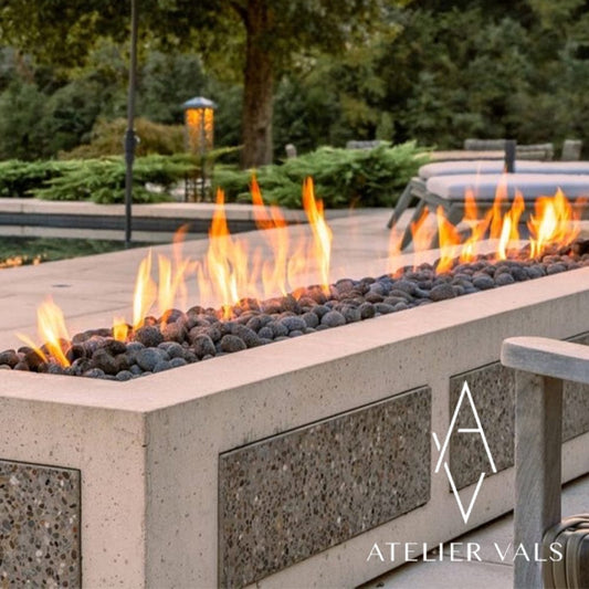 HPC Linear Trough Gas Fire Pit Insert with On/Off Electronic Ignition