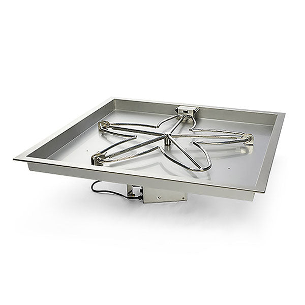 Square Drop-In Fire Pit Burner Kit - On/Off Electronic Ignition by HPC Fire