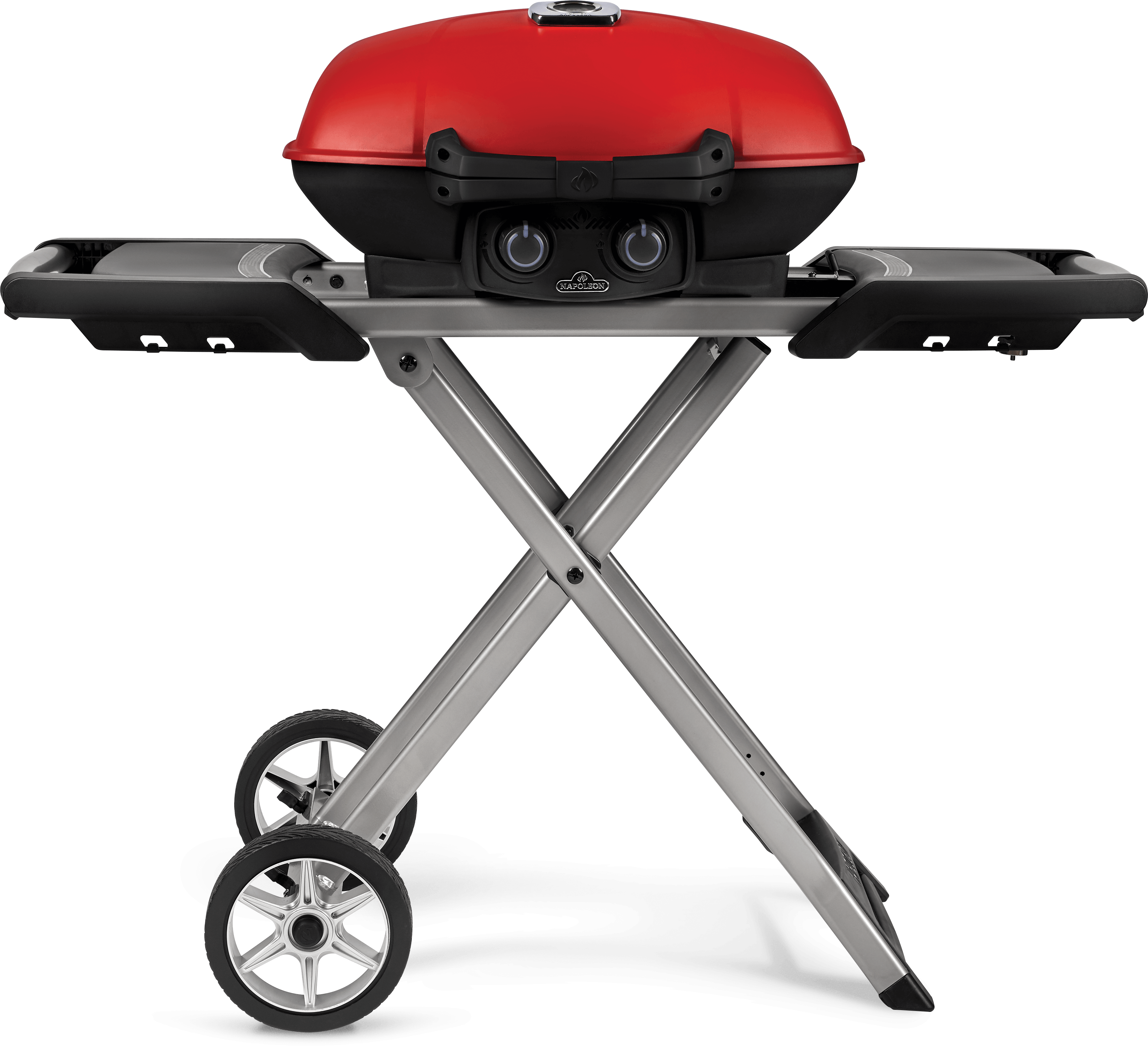 Napoleon TravelQ 285X (RED) Portable Propane Gas Grill with Scissor Cart and Griddle TQ285X-RD-1-A