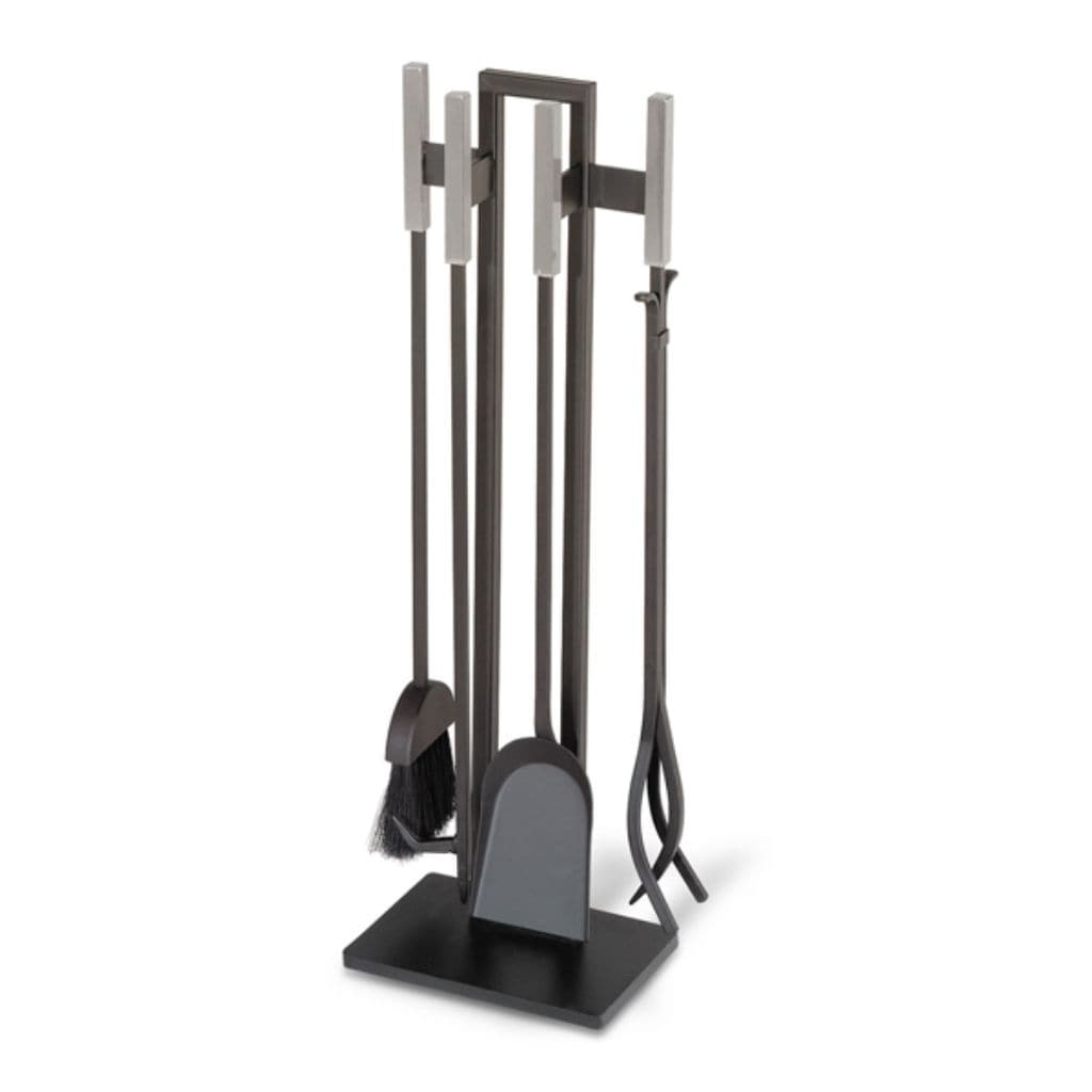 Pilgrim - 31" 4-Piece Matte Black Modern Fireplace Tools
