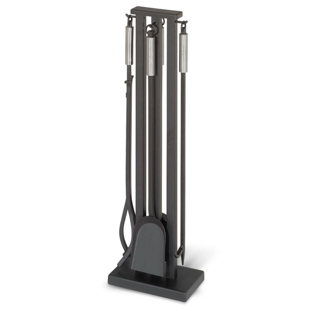 Pilgrim - 32" 4-Piece Contemporary Tool Set Brushed Steel Handles