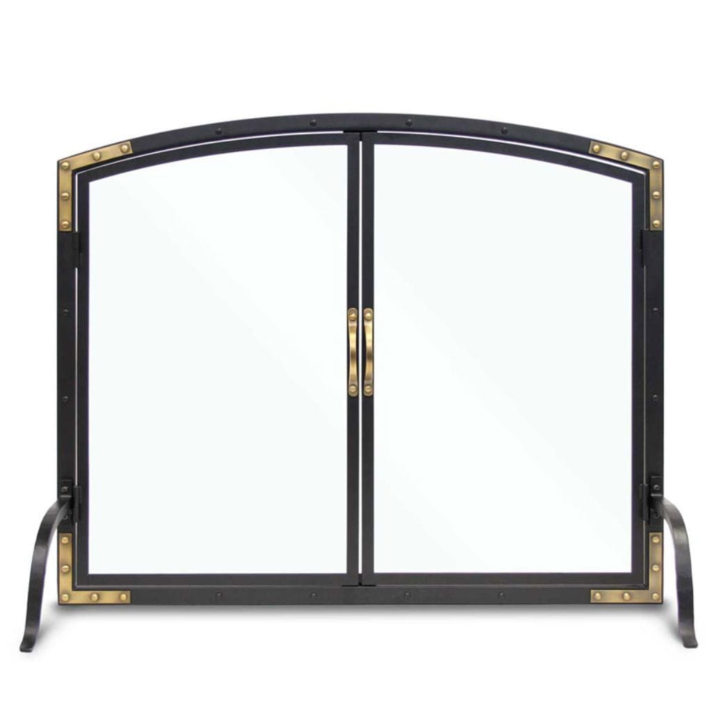 Pilgrim - 39" Black Refined Rivet Glass Door