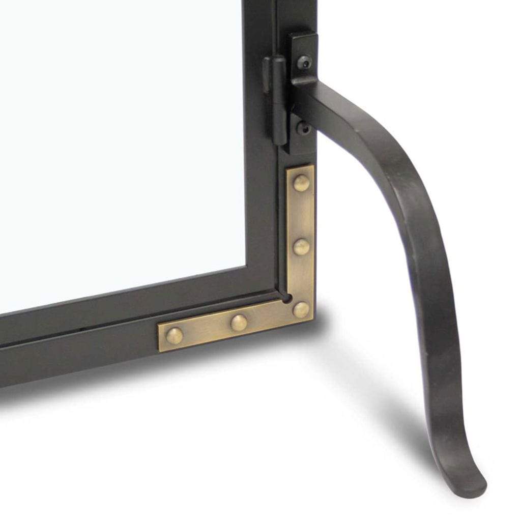 Pilgrim - 39" Black Refined Rivet Glass Door