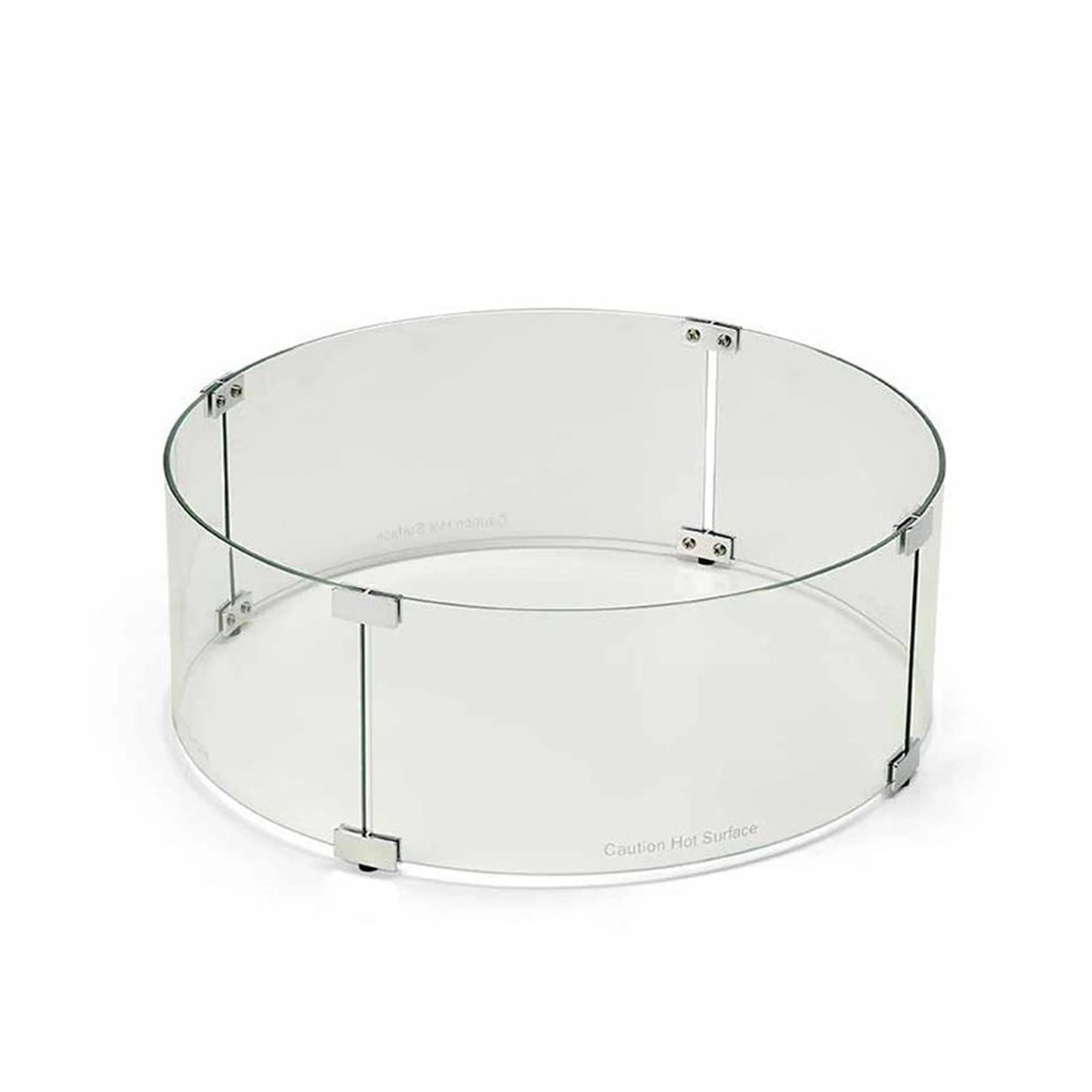 Round Fire Pit Glass Wind Guard by HPC Fire