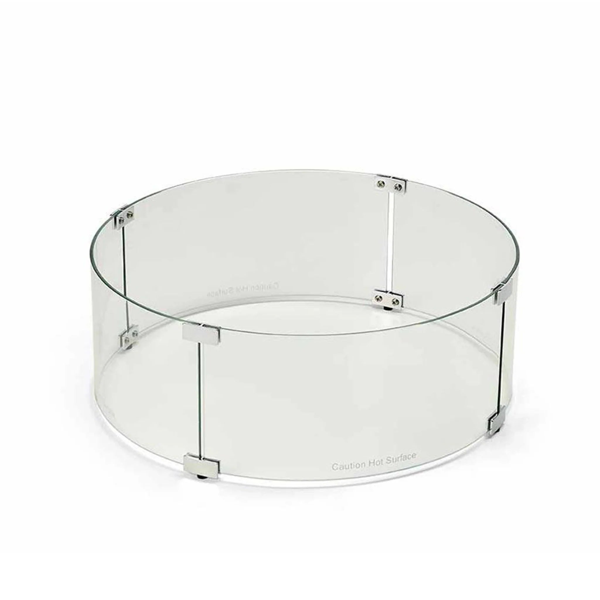 Round Fire Pit Glass Wind Guard by HPC Fire
