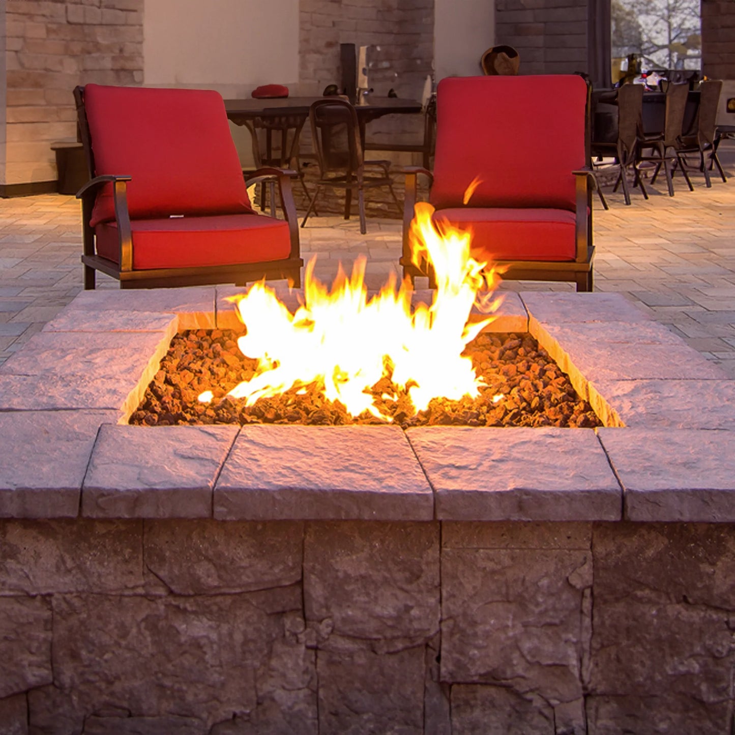 Square Stainless Steel Fire Ring by HPC Fire