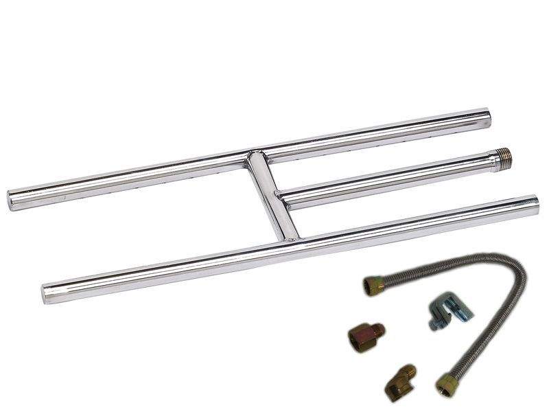 American Fire Glass Natural Gas Rectangular Fireplace H-Burner