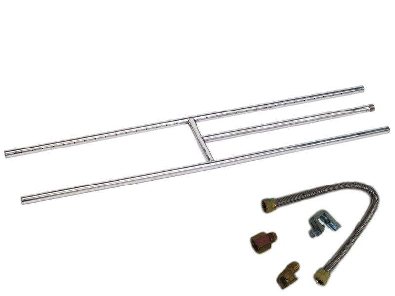 American Fire Glass Natural Gas Rectangular Fireplace H-Burner