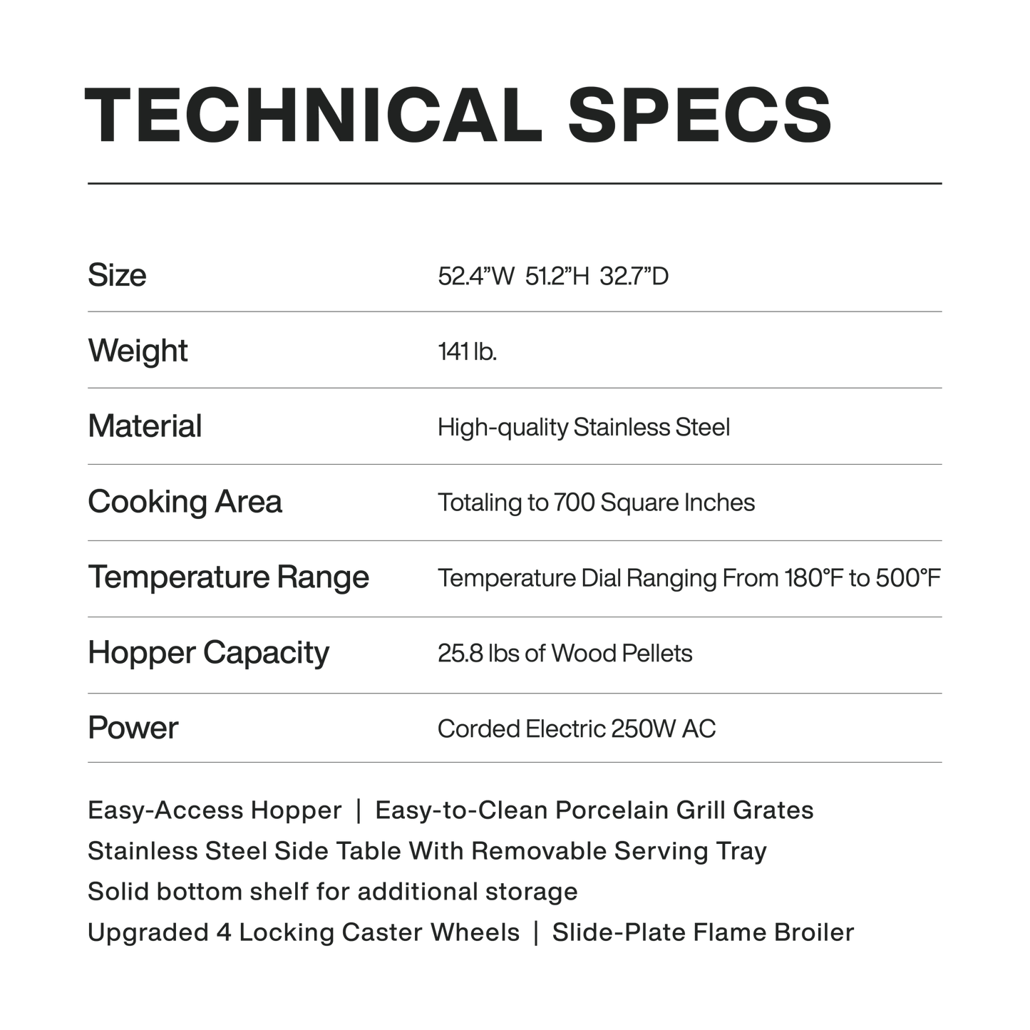 ASMOKE Removable Shelf Wood Pellet Grill Smoker AS660N-1