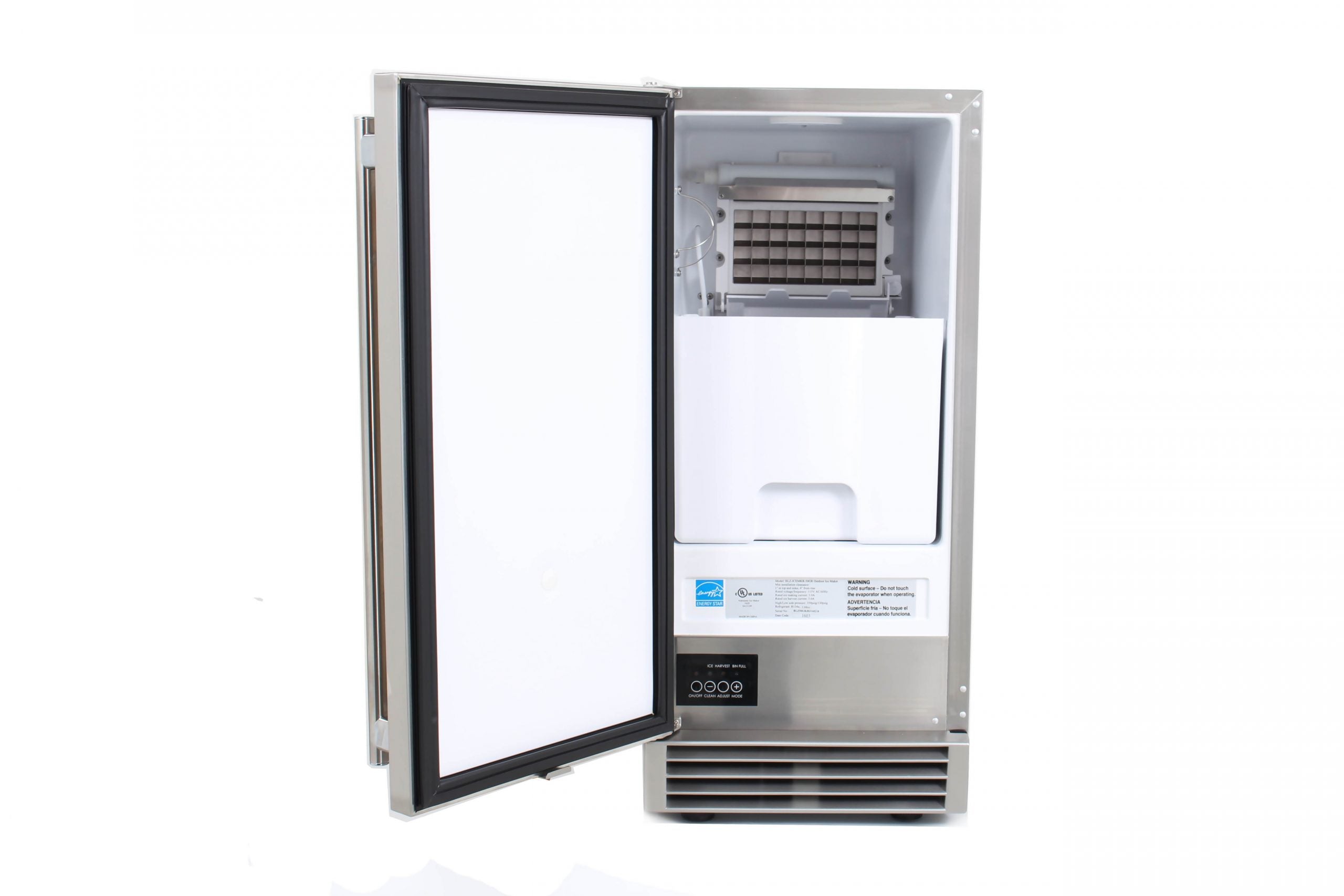 Blaze 50 Lb. 15-Inch Outdoor Rated Ice Maker With Gravity Drain - BLZ-ICEMKR-50GR