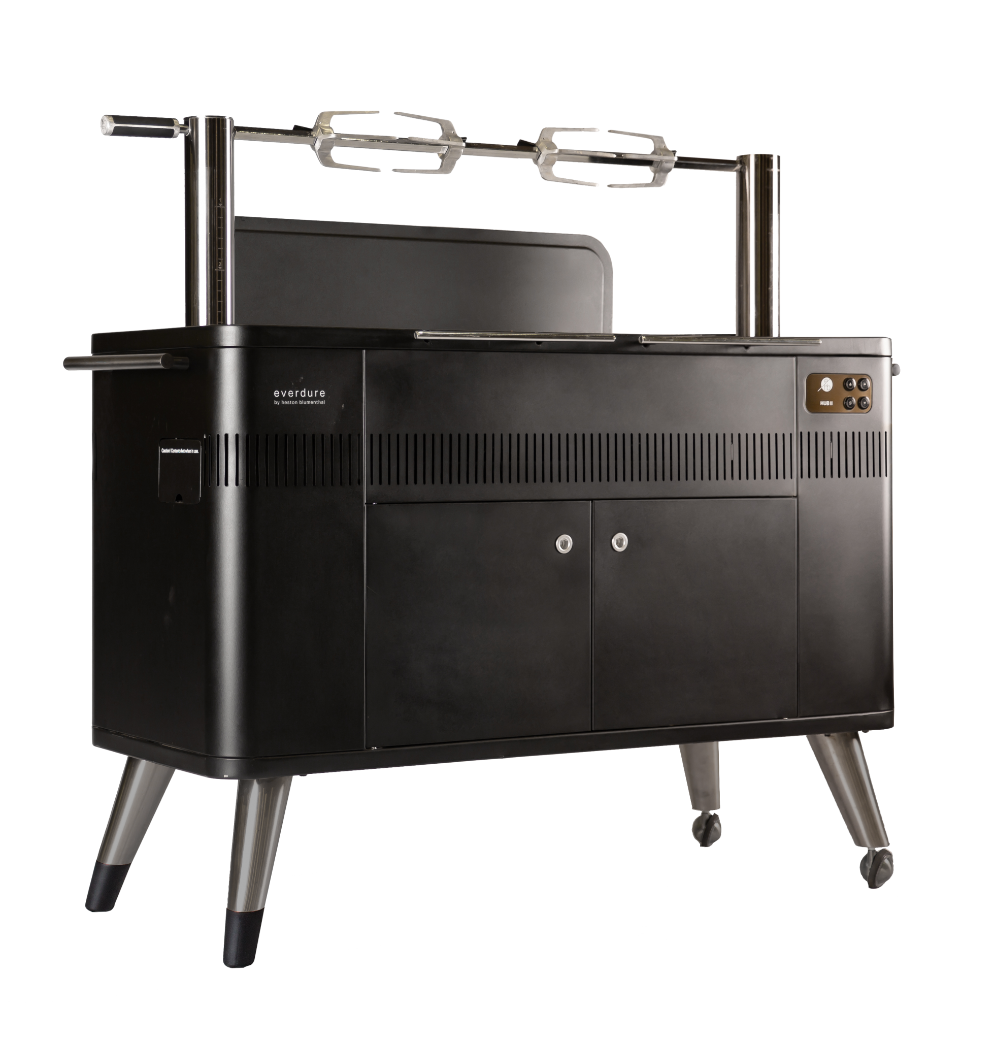 Everdure By Heston Blumenthal HUB II 54-Inch Charcoal Grill With Rotisserie & Electronic Ignition - HBCE3BUS