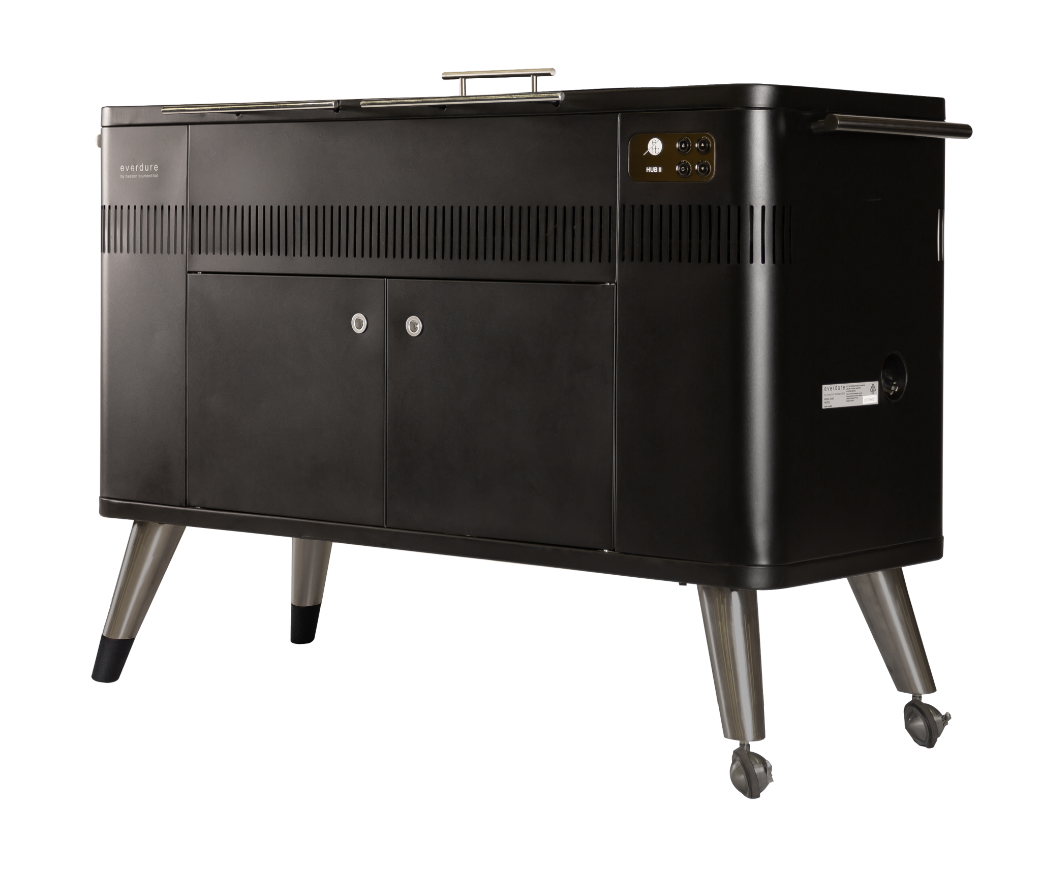 Everdure By Heston Blumenthal HUB II 54-Inch Charcoal Grill With Rotisserie & Electronic Ignition - HBCE3BUS