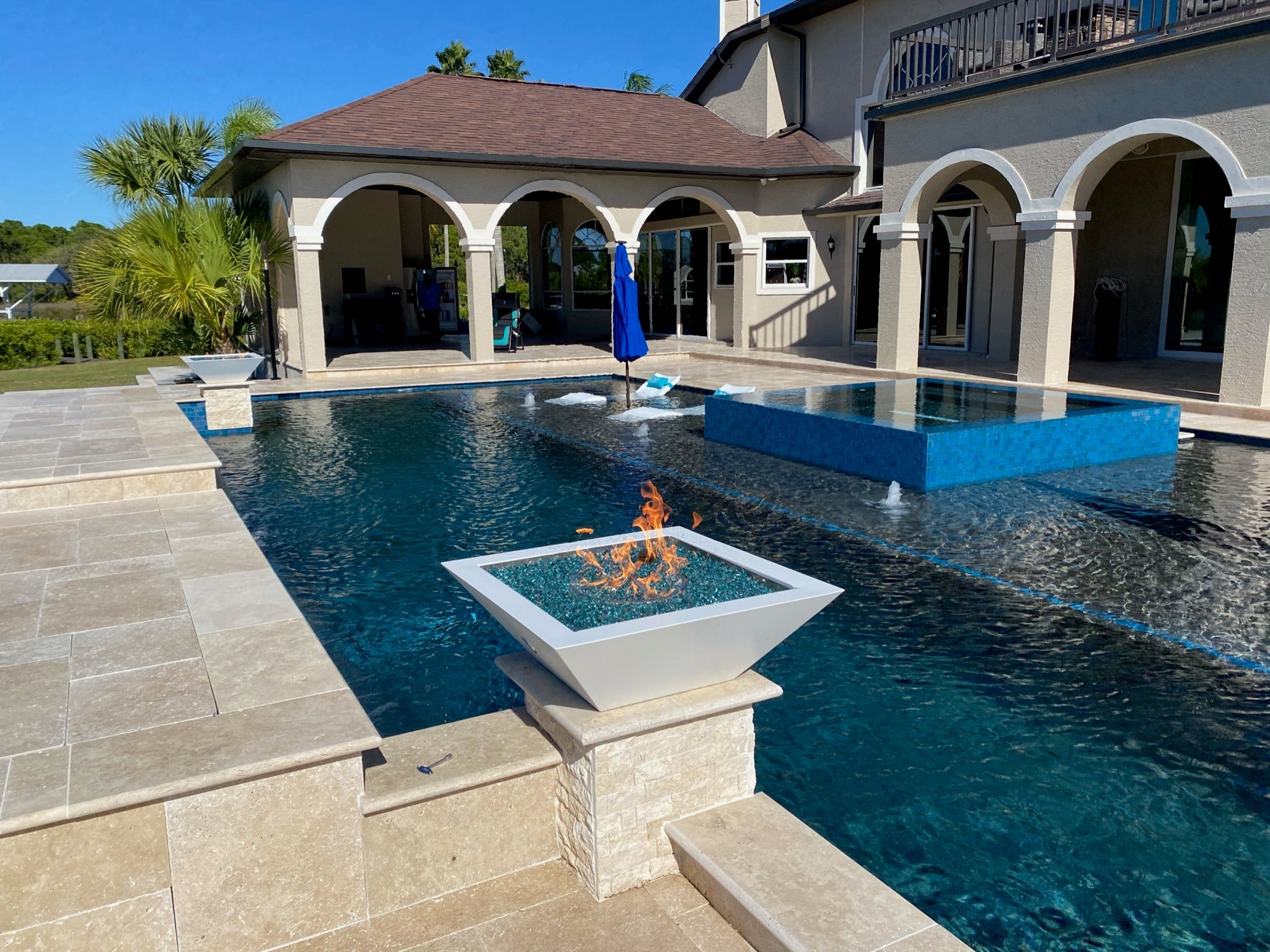 Maya 36-Inch Square Concrete Fire Bowl - OPT-36SFO