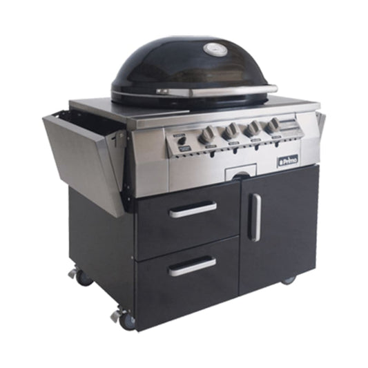 Primo PGGXLC Oval XL Mobile Gas Grill w/ (4) Burners - Ceramic Shell, Liquid Propane - PGGXLC
