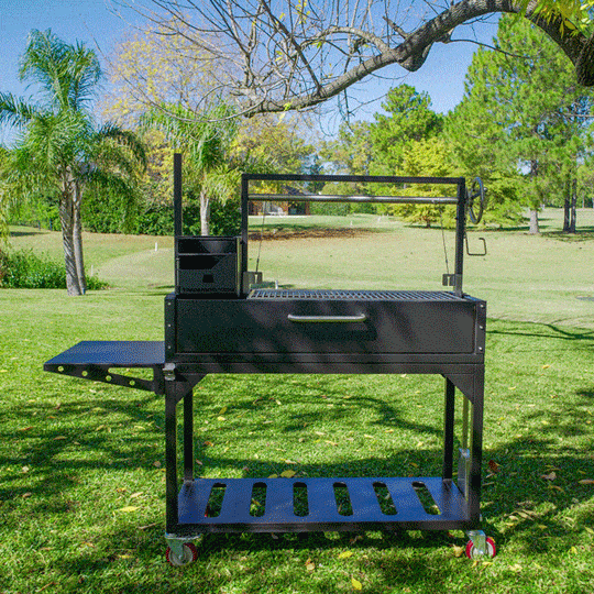 Tagwood BBQ Fully Assembled Black Argentine Santa Maria Wood Fire & Charcoal Grill - BBQ03SIF