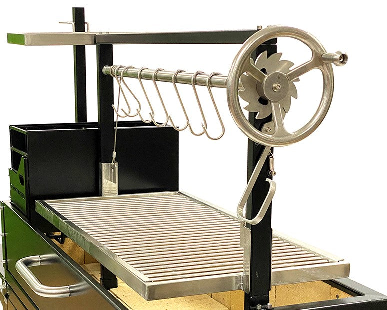 Tagwood BBQ Fully Assembled Black Argentine Santa Maria Wood Fire & Charcoal Grill - BBQ03SIF