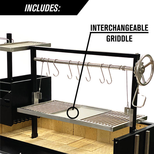 Tagwood BBQ Fully Assembled Black Argentine Santa Maria Wood Fire & Charcoal Grill - BBQ03SIF