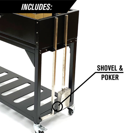 Tagwood BBQ Fully Assembled Black Argentine Santa Maria Wood Fire & Charcoal Grill - BBQ03SIF