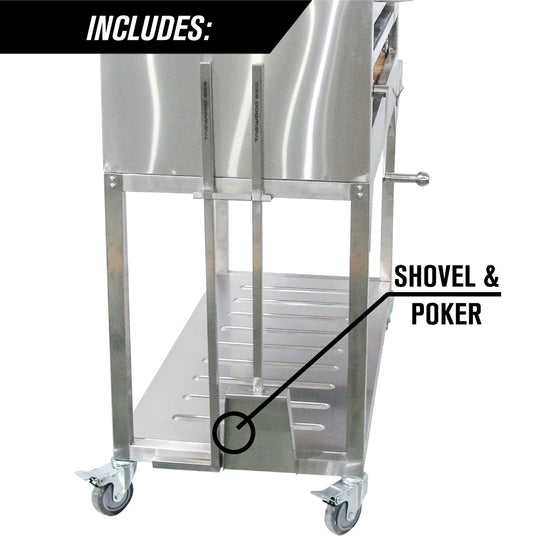 Tagwood BBQ Fully Assembled Argentine Santa Maria Wood Fire & Charcoal Grill with Top Lid - BBQ01SSF