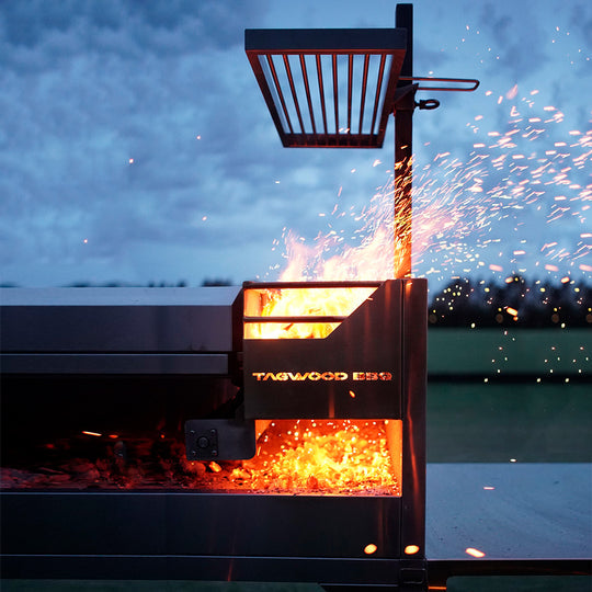 Tagwood BBQ Fully Assembled Argentine Santa Maria Wood Fire & Charcoal Grill with Top Lid - BBQ01SSF