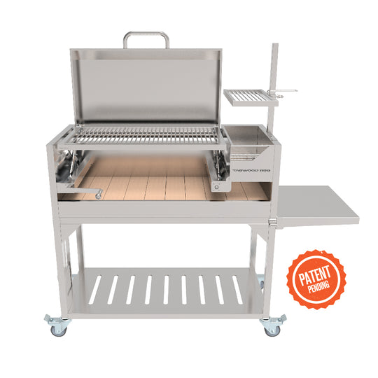 Tagwood BBQ Fully Assembled Argentine Santa Maria Wood Fire & Charcoal Grill with Top Lid - BBQ01SSF