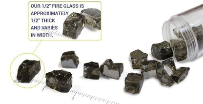 American Fire Glass 1/2-Inch Premium Fire Glass, 10-Pounds, Evergreen Reflective