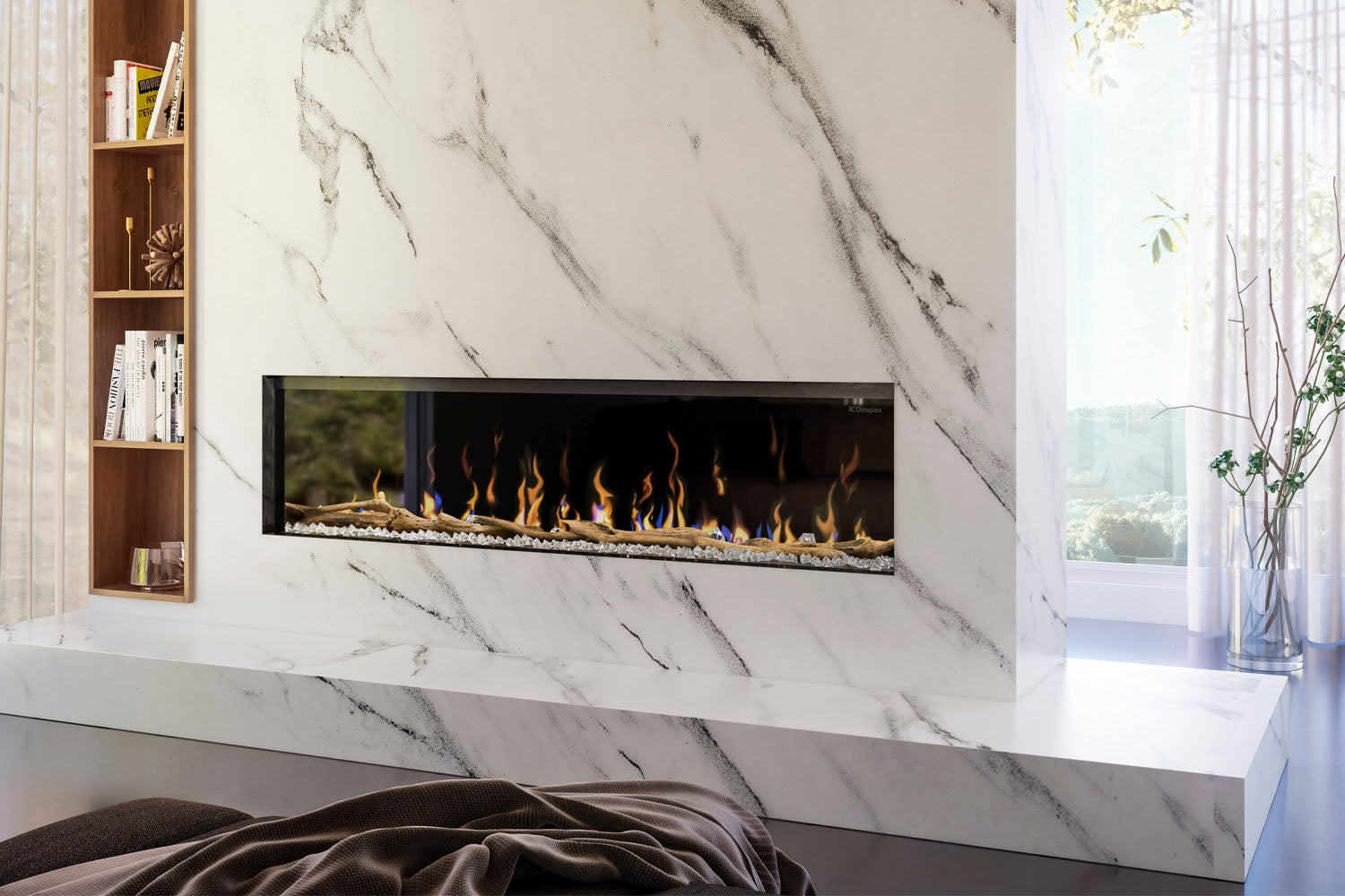 Dimplex IgniteXL Bold 74" Smart Linear Multi-Side View Built-In Electric Fireplace