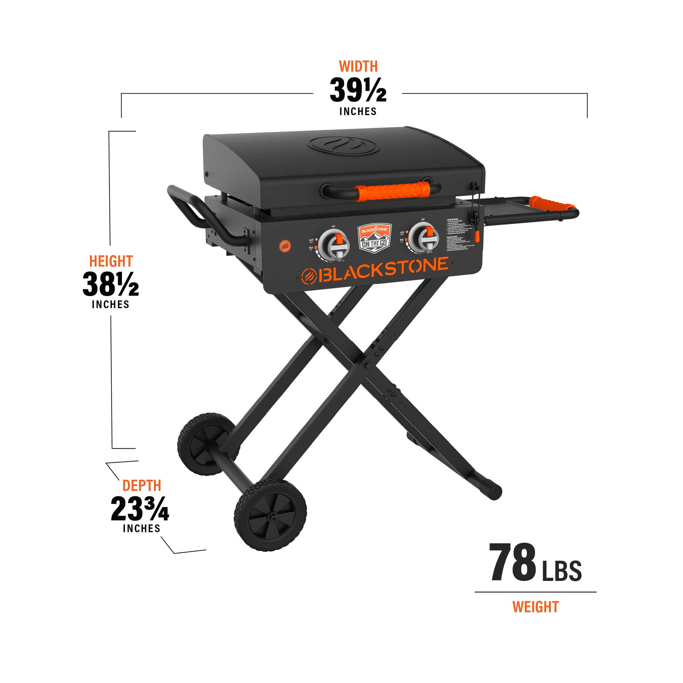 Blackstone - 22" On The Go Scissor Cart Griddle W/Hood - 2350