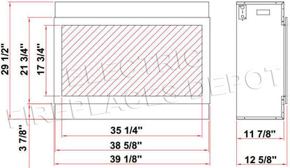 Amantii Panorama 40-inch Built-in Tall & Deep Indoor/Outdoor Linear Electric Fireplace