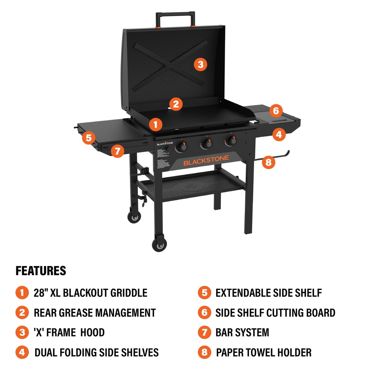 Blackstone 28” XL Griddle with Hood