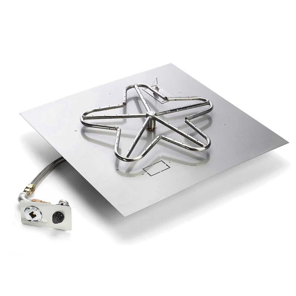Square Flat Ignition Fire Pit Burner Kit Match Lit by HPC Fire