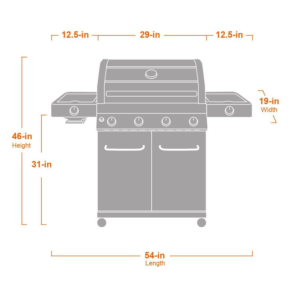 Monument Classic 4 Burner | Matte Blue Infrared Propane Gas Grill