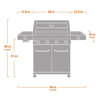 Monument Classic 4 Burner | Matte Blue Infrared Propane Gas Grill