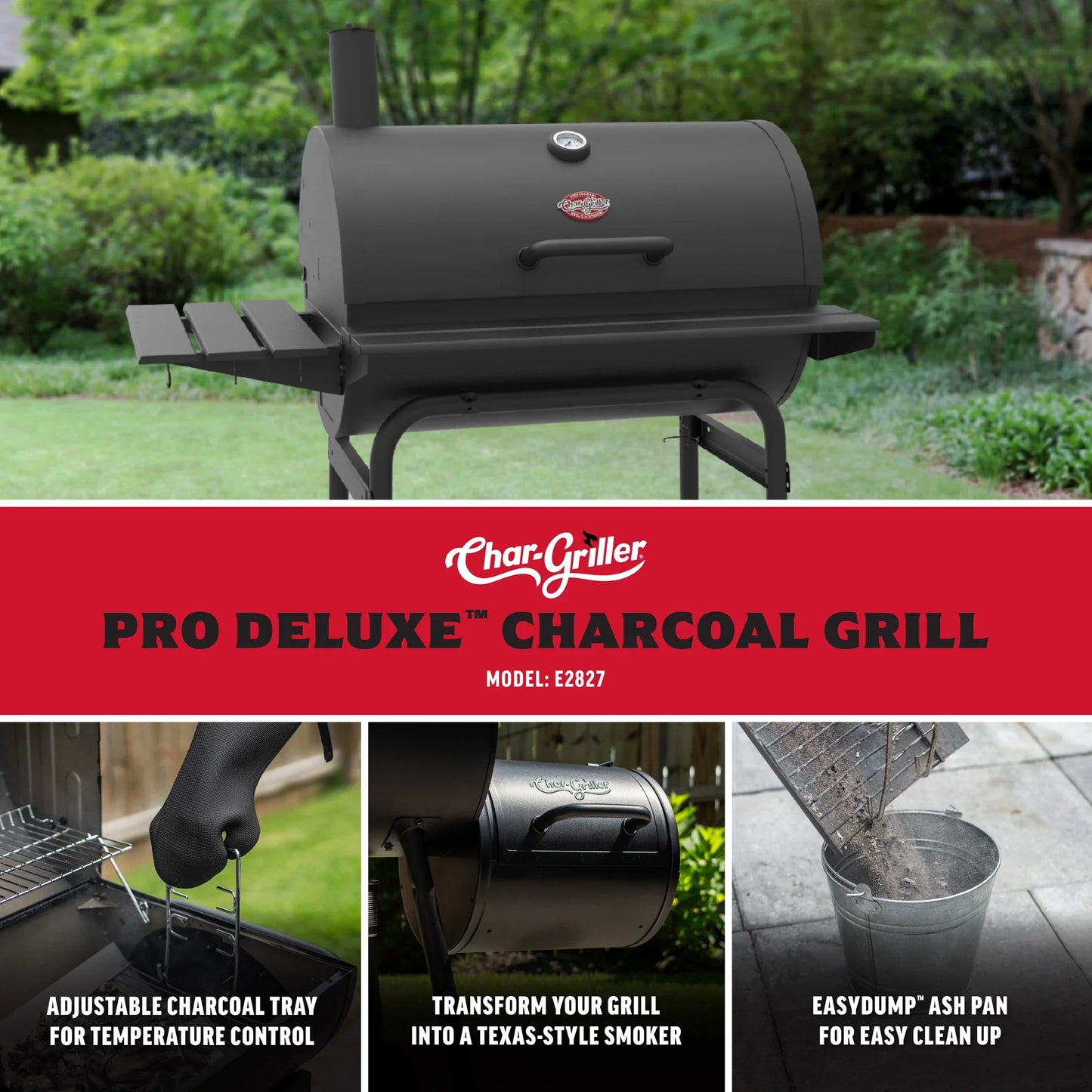 Char-Griller Pro Deluxe® Charcoal Grill