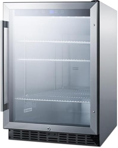 Summit 24” Beverage Center, Outdoor Beverage Refrigerator, 5.0 cu.ft. Capacity, Stainless Steel & Glass- SCR611GLOS