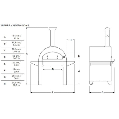 Alfa 4 Pizze 31-Inch Countertop Wood-Fired Pizza Oven