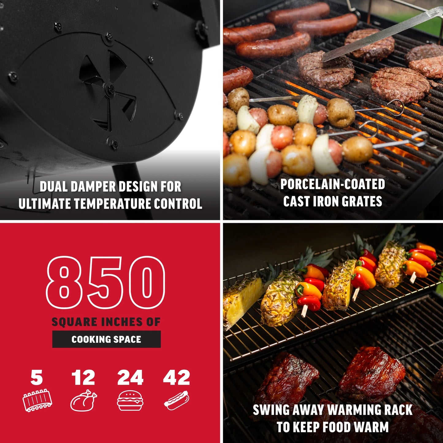 Char-Griller Pro Deluxe® Charcoal Grill