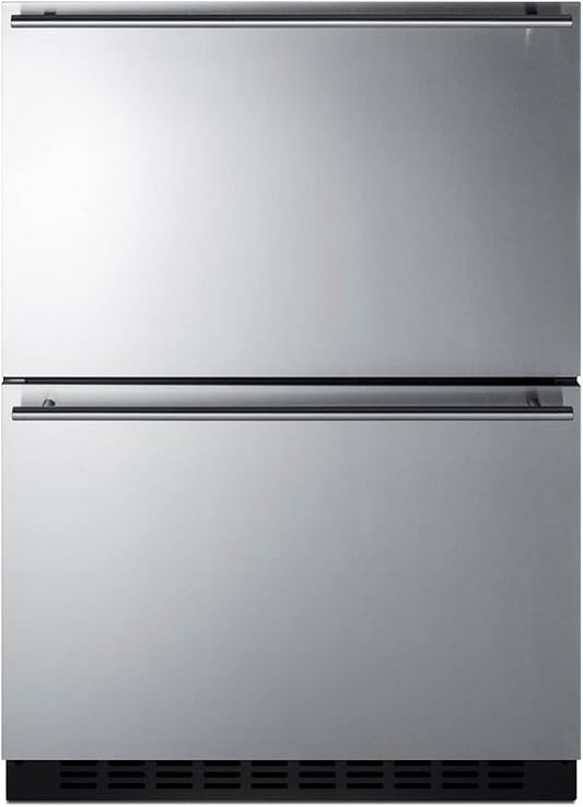 Summit Outdoor 24 Inch Wide 3.32 Cu. Ft. Refrigerator Drawers with Freezer and ADA Design - ADRD25OS