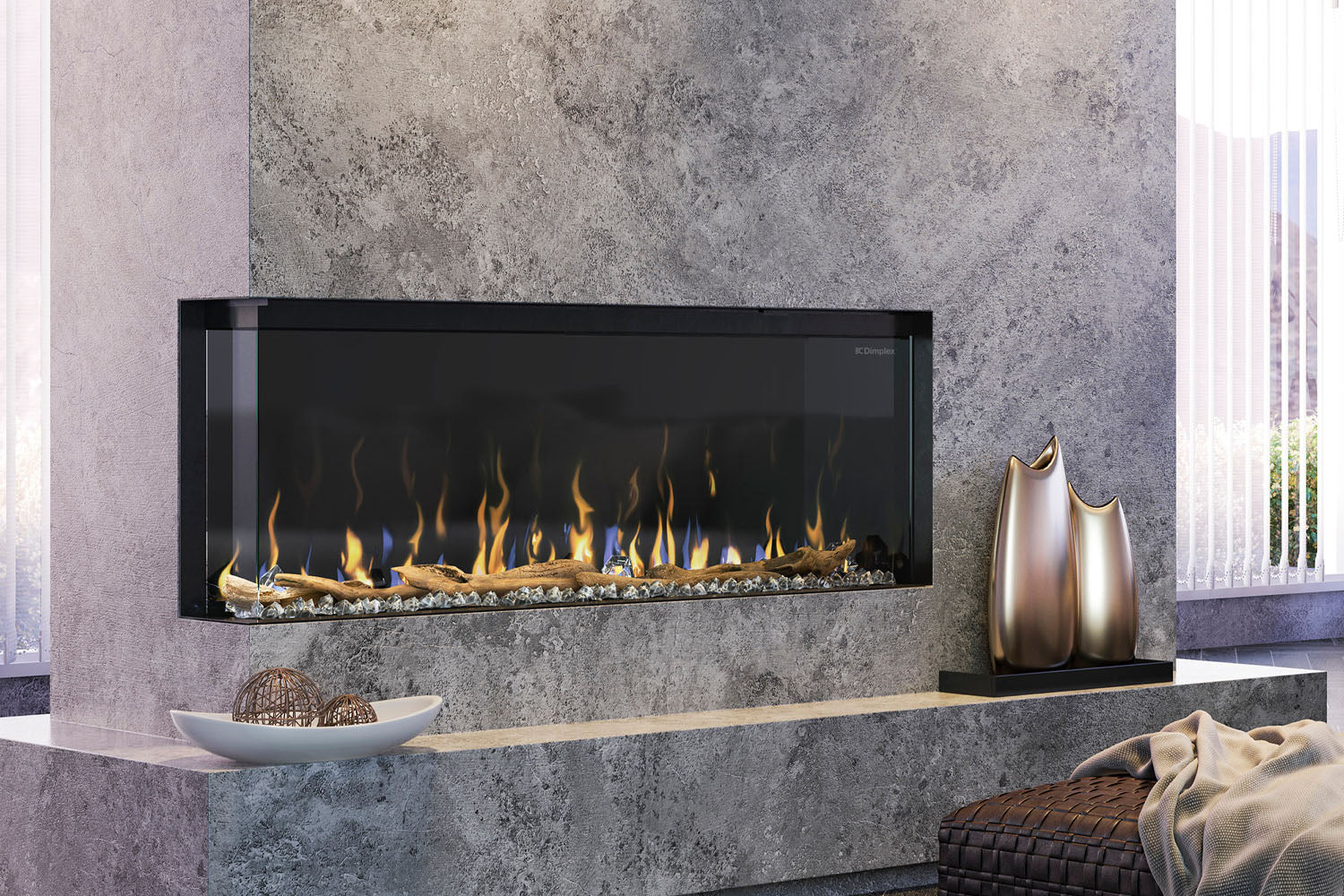 Dimplex IgniteXL Bold 50" Smart Linear Multi-Side View Built-In Electric Fireplace