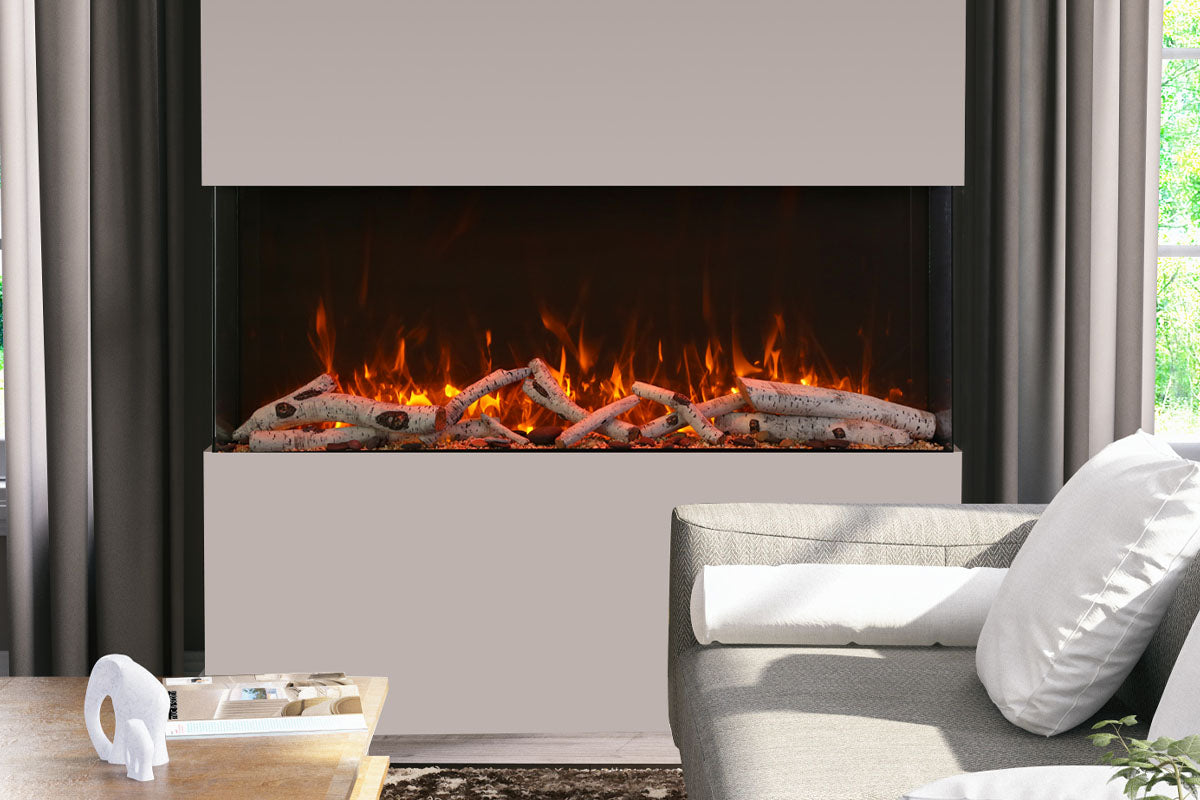 Amantii Panorama Tru View Extra Tall & Deep 60-inch 3-Sided Built In Indoor/Outdoor Electric Fireplace