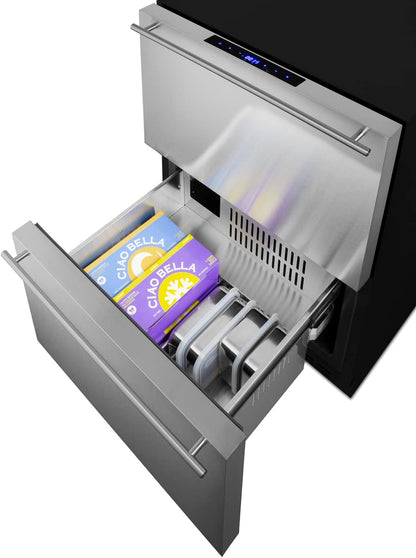 Summit Outdoor 24 Inch Wide 3.32 Cu. Ft. Refrigerator Drawers with Freezer and ADA Design - ADRD25OS