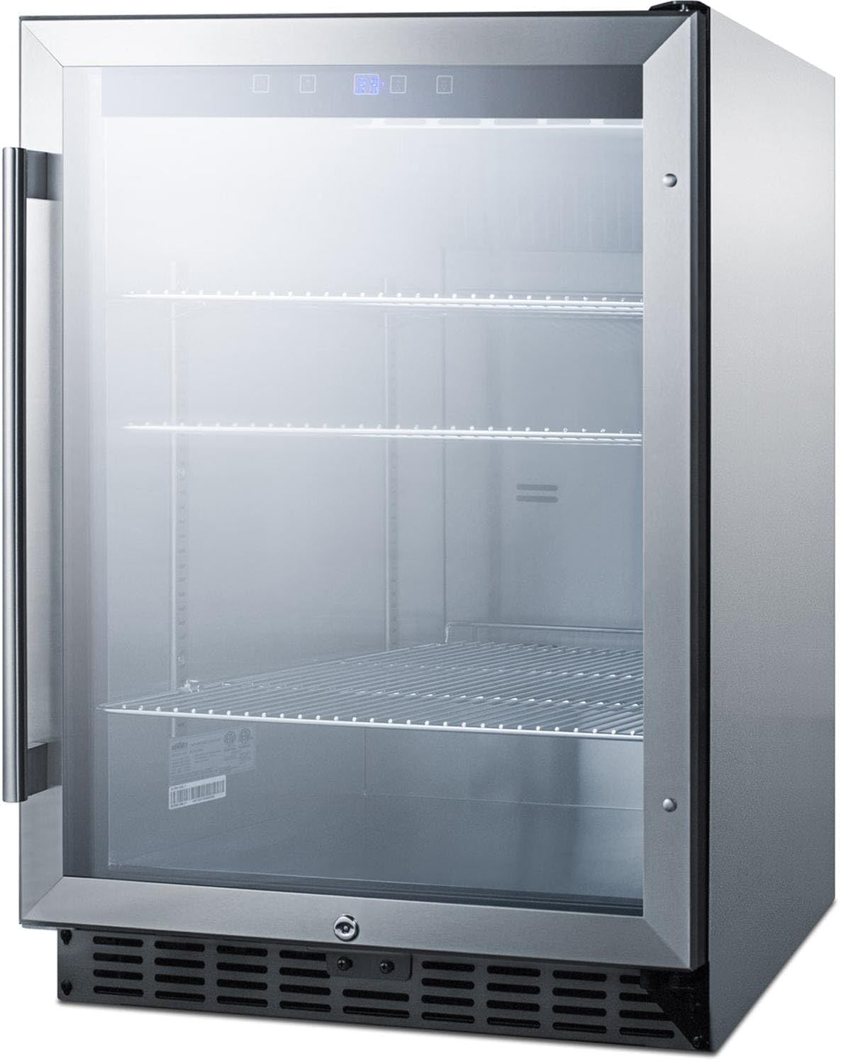 Summit 24” Beverage Center, Outdoor Beverage Refrigerator, 5.0 cu.ft. Capacity, Stainless Steel & Glass- SCR611GLOS