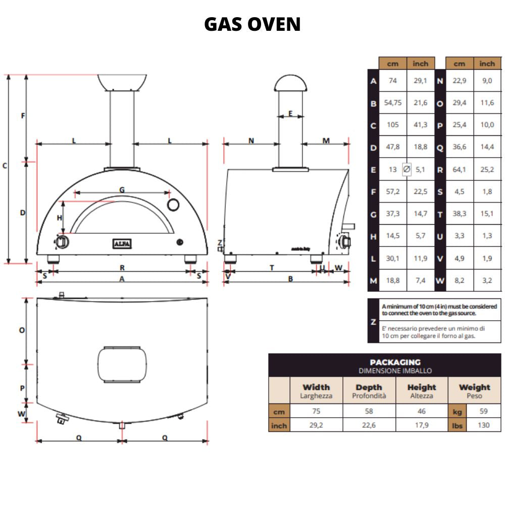 Alfa Moderno 1 Pizze Outdoor Gas Pizza Oven