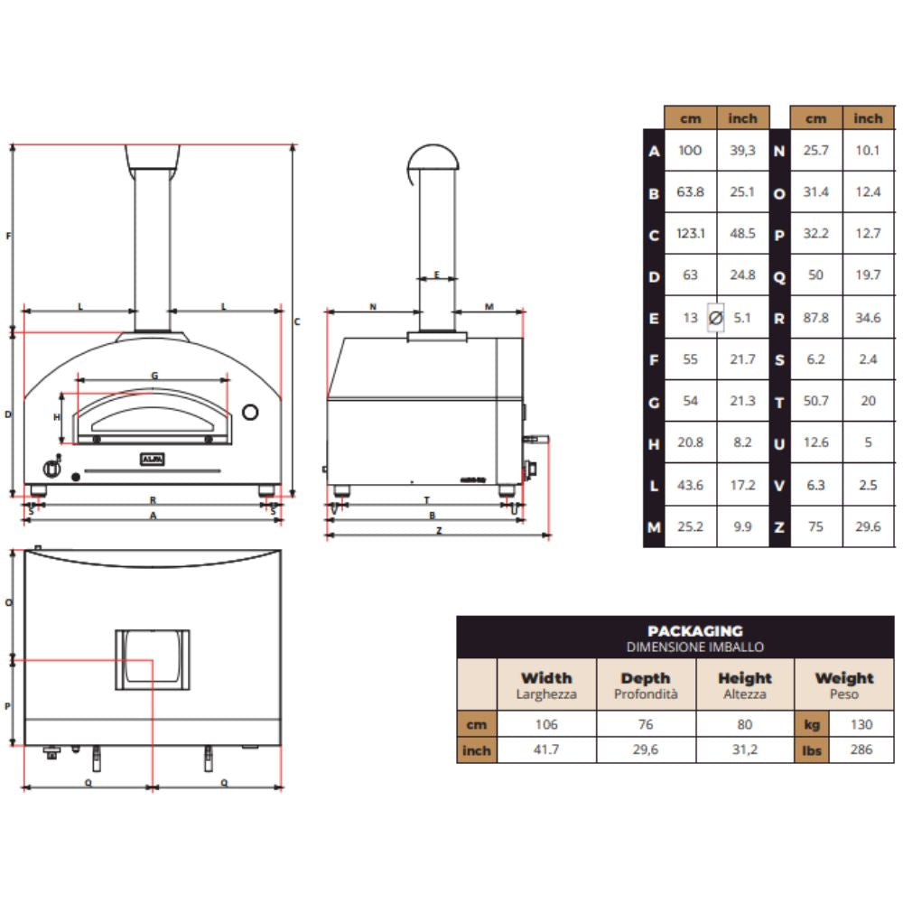 Alfa Futuro 2 Pizze Outdoor Gas Pizza Oven