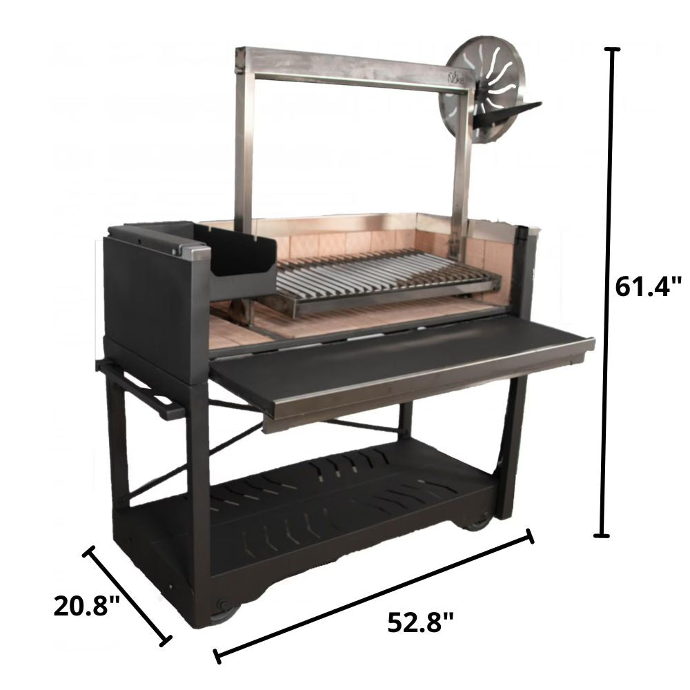 Nuke Puma Freestanding Argentine Charcoal Grill Santa Maria Style