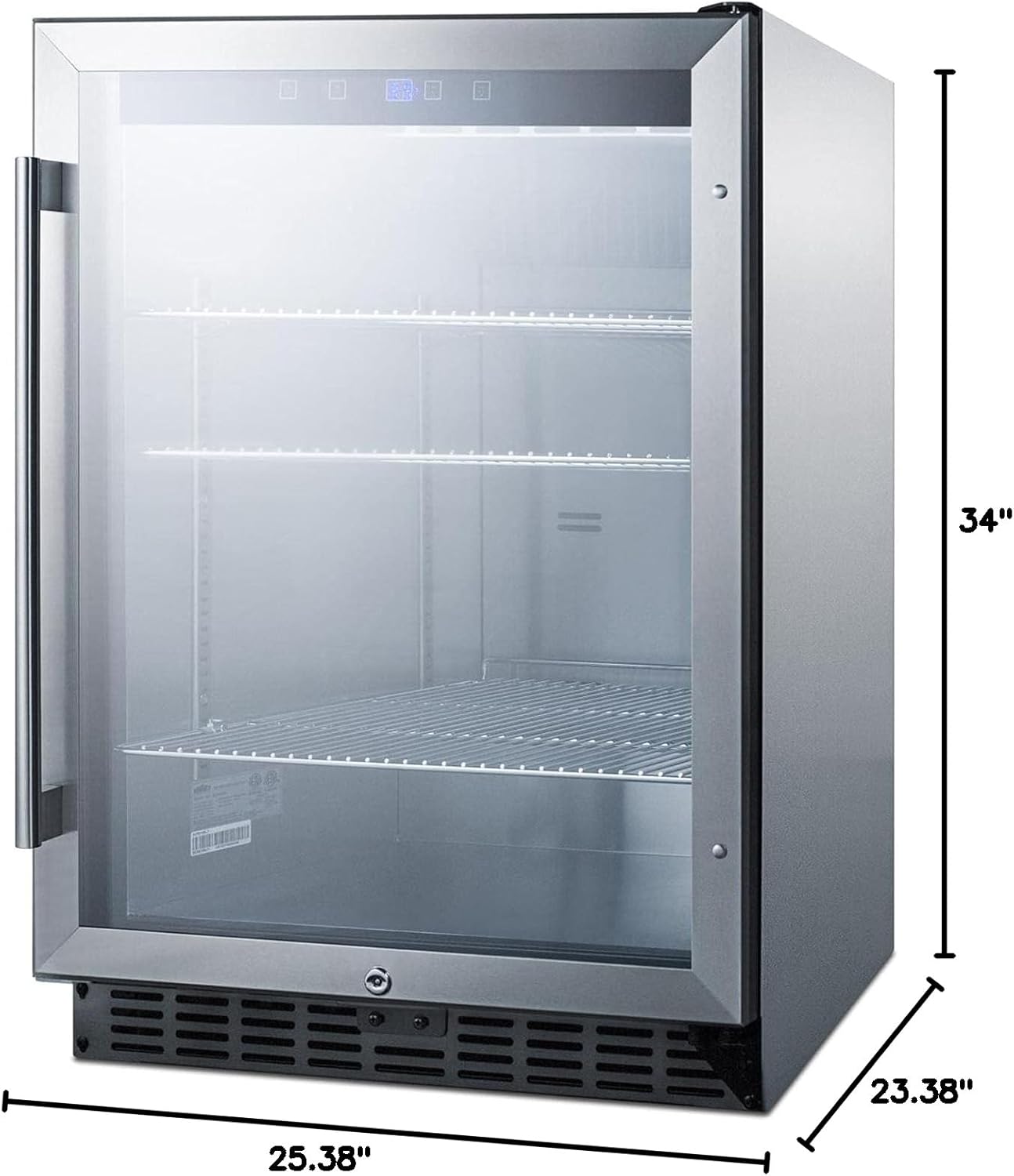 Summit 24” Beverage Center, Outdoor Beverage Refrigerator, 5.0 cu.ft. Capacity, Stainless Steel & Glass- SCR611GLOS