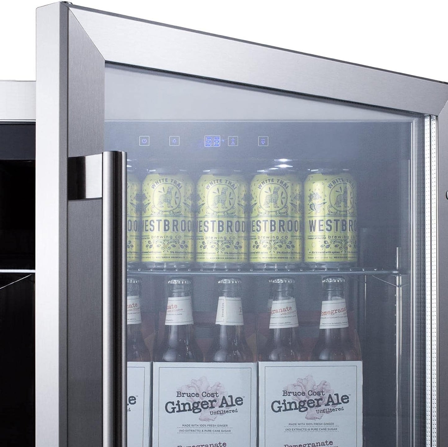 Summit 24” Beverage Center, Outdoor Beverage Refrigerator, 5.0 cu.ft. Capacity, Stainless Steel & Glass- SCR611GLOS