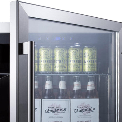 Summit 24” Beverage Center, Outdoor Beverage Refrigerator, 5.0 cu.ft. Capacity, Stainless Steel & Glass- SCR611GLOS